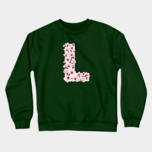 Colorful capital letter L patterned with sakura twig Crewneck Sweatshirt